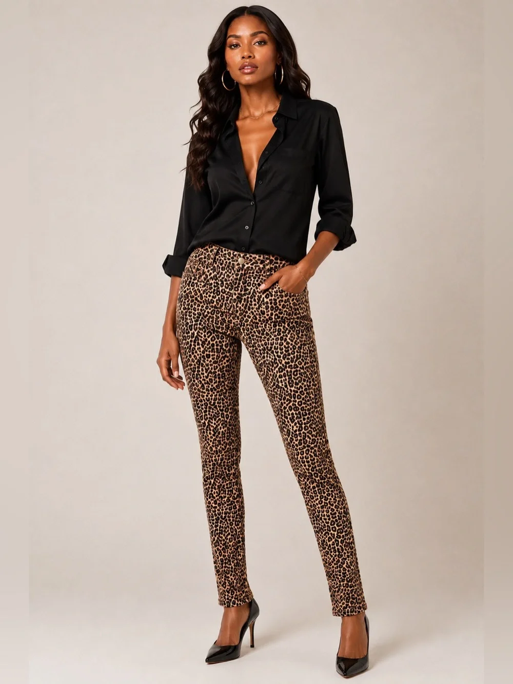 New! J. Crew Straight-leg chino pant in leopard print